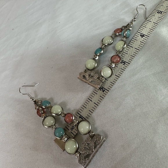 Feminine double dangle bead earrings - Picture 3 of 4